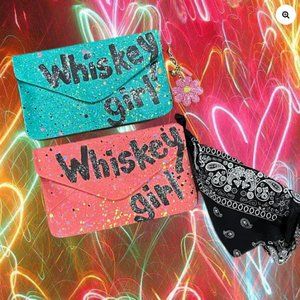 Whiskey Girl Paint Splatter Wristlet